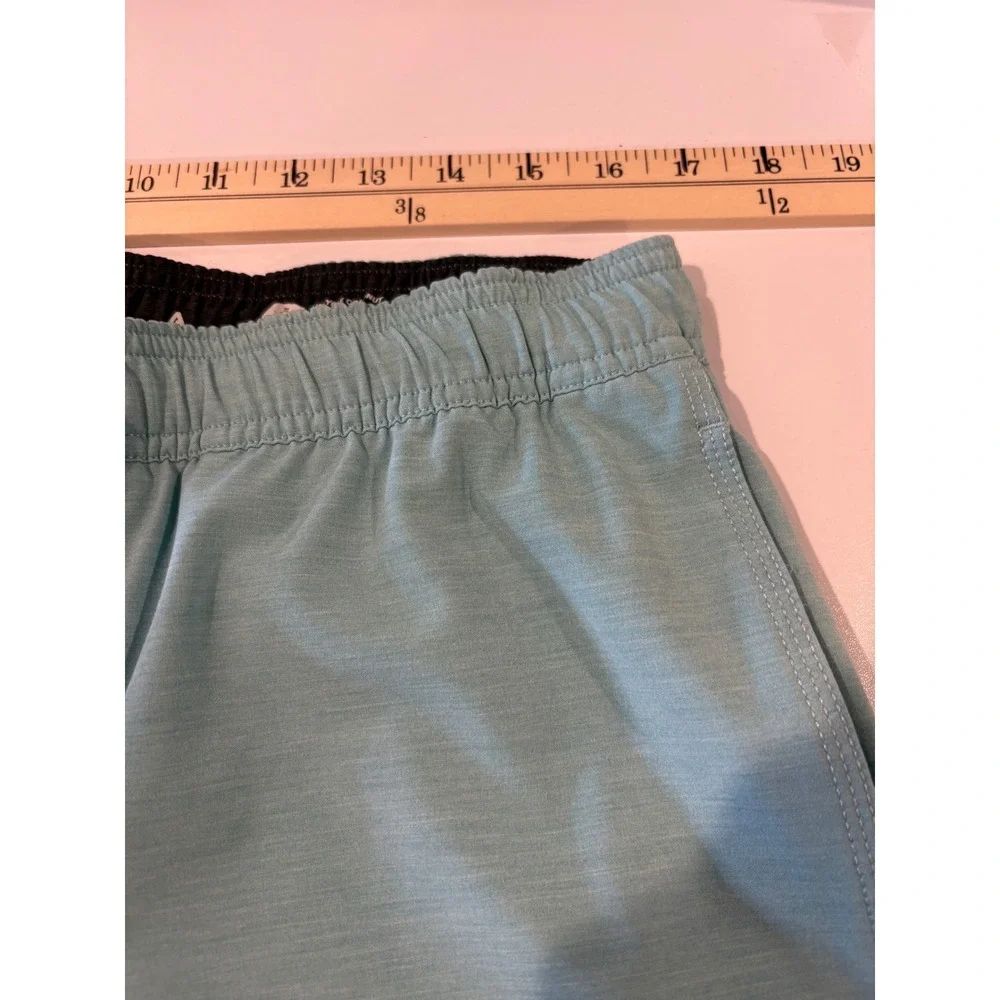 Vissla Board Shorts Mens Small Aqua Blue Upcycled Coconut Stretch Swim Trunks